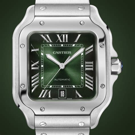 cartier de santos emerald green|cartier santos review.